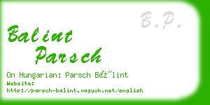 balint parsch business card